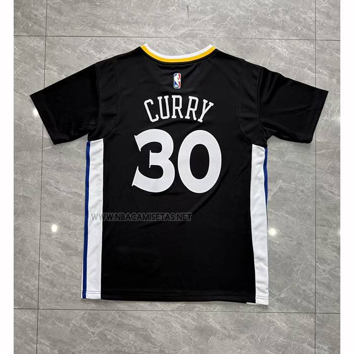 Camiseta Manga Corta Golden State Warriors Stephen Curry NO 30 Negro